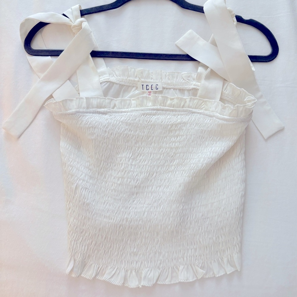 TCEC White Smocked Top